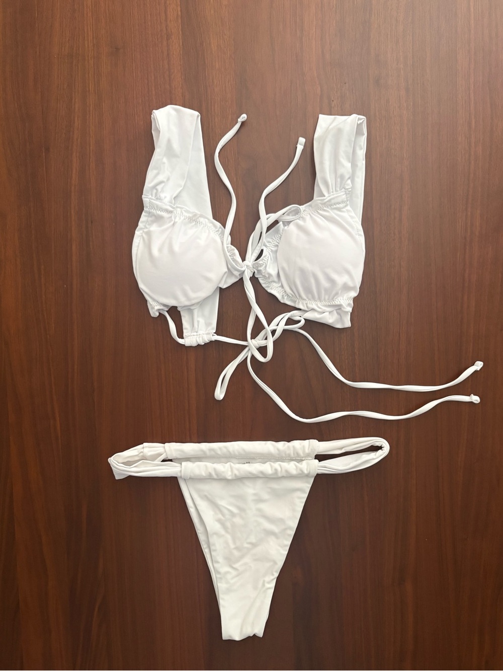 White Tie-Front Women’s Bikini Set
